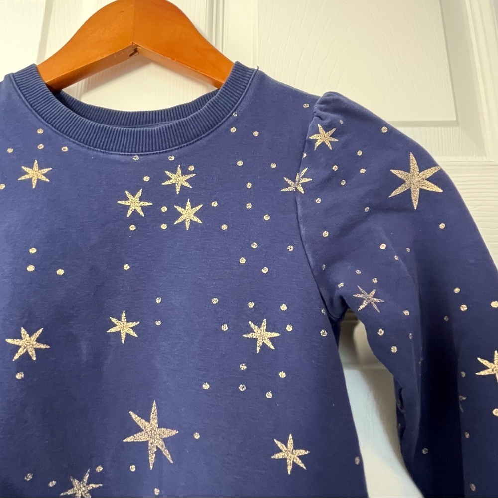 Hanna Andersson Navy Blue Star Dress Size 6/7 - Picture 3 of 8